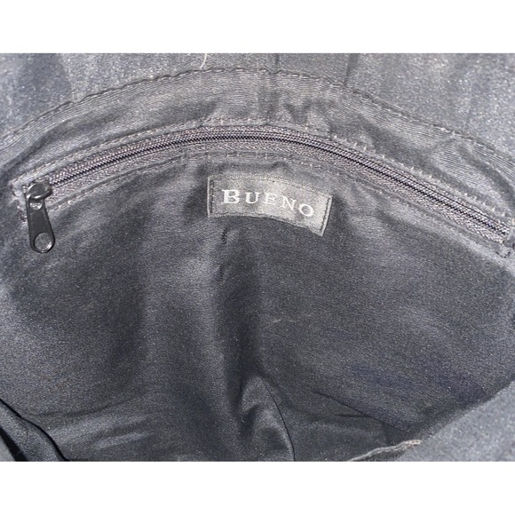 VTG Bueno Faux Snakeskin Black & White Shoulder Bag Layered Disc Bead Purse Glam - Picture 7 of 9